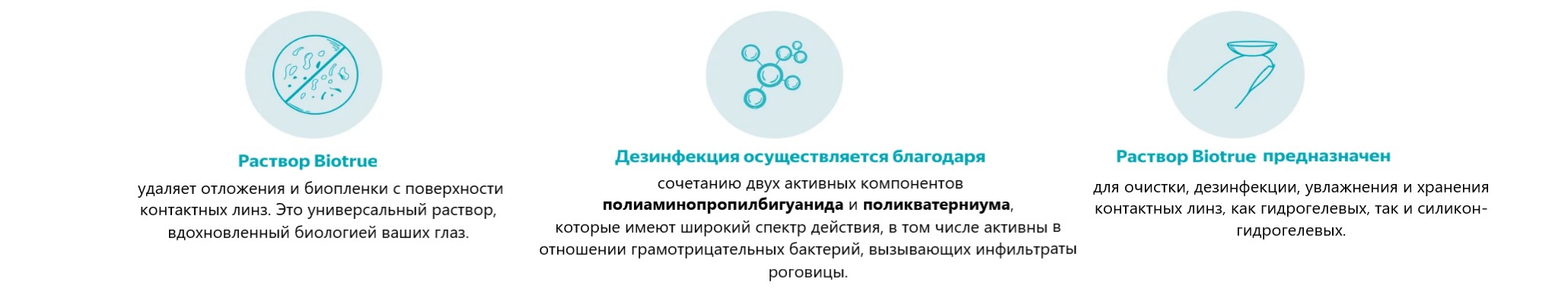 Особенности раствора для контактных линз BioTrue Bausch&Lomb