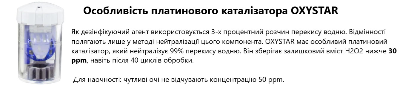 Особливість платинового каталізатора розчину для контактних лінз OxySTAR Schalcon